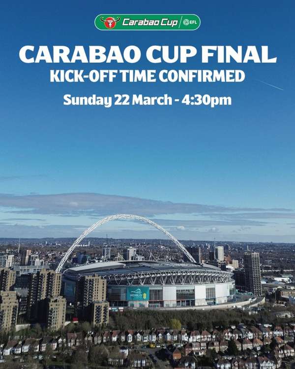 联赛杯决赛敲定凌晨开战 温布利球场迎英超内战